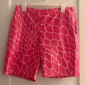 Lilly Pulitzer Pink White Rope Print Shorts Size 10